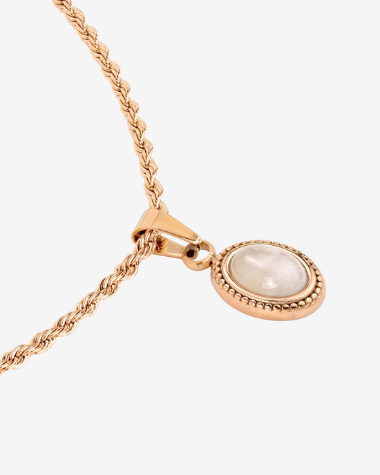 Blush Quartz Necklace Rose Gold