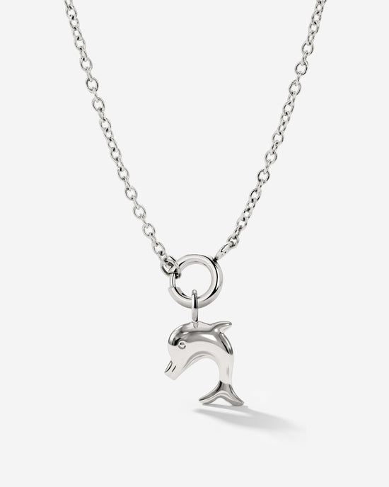 Dolphin Classic Chain Necklace Set Silver
