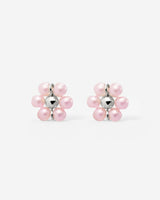 Pretty Pink Daisy Studs Silver