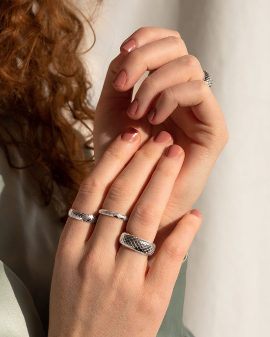 Snake Skin Ring Silver