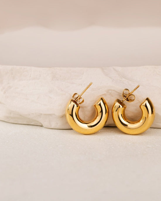 Bulky Hoop Studs Silver