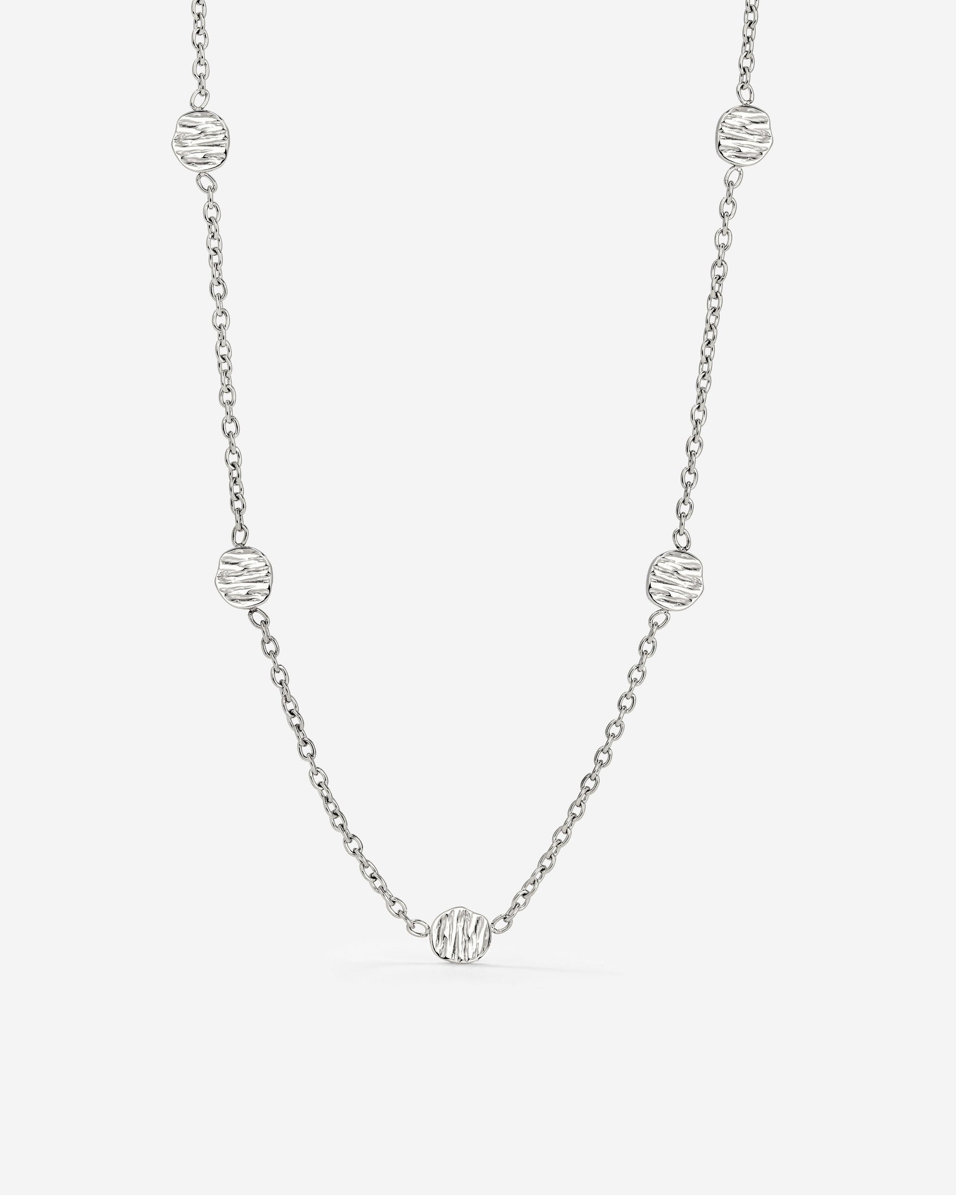 Boho Coin Necklace Silver