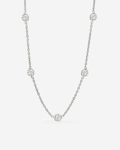 Boho Coin Necklace Silver