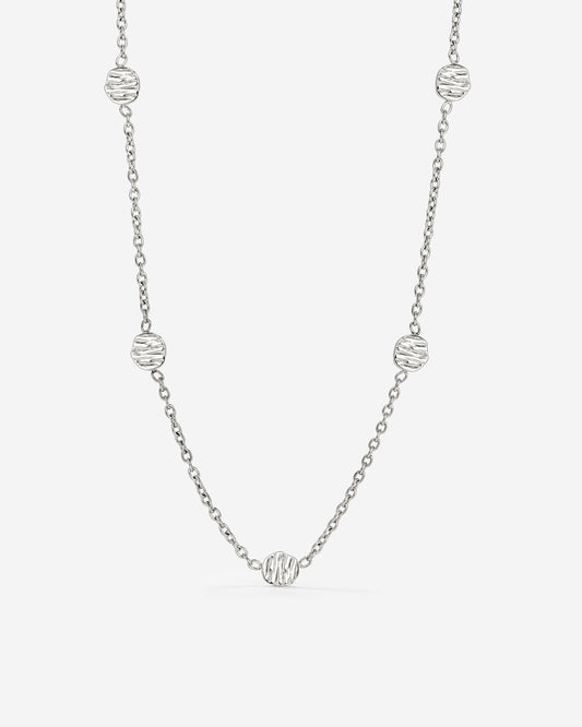 Boho Coin Necklace Silver
