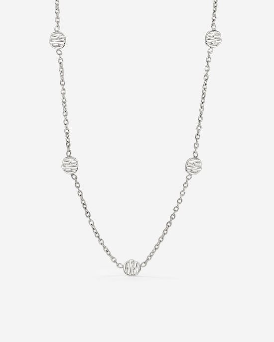 Boho Coin Necklace Silver