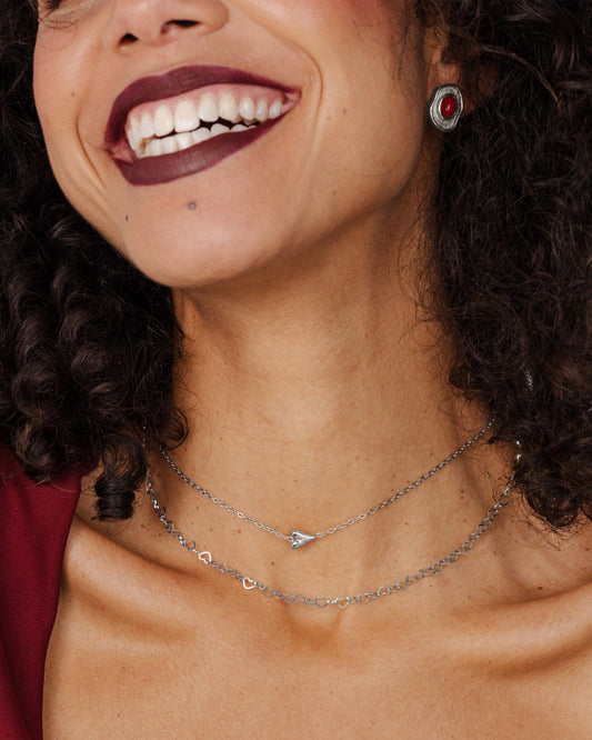 Flowy Heart Necklace Silver