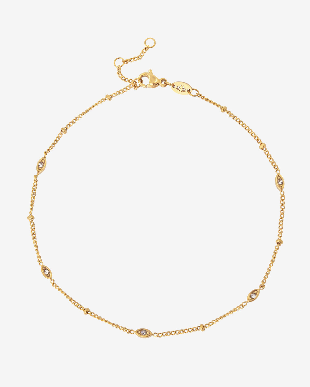 Sparkling Eyes Anklet Gold