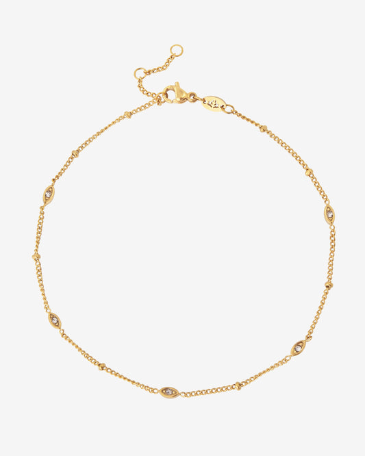 Sparkling Eyes Anklet Gold