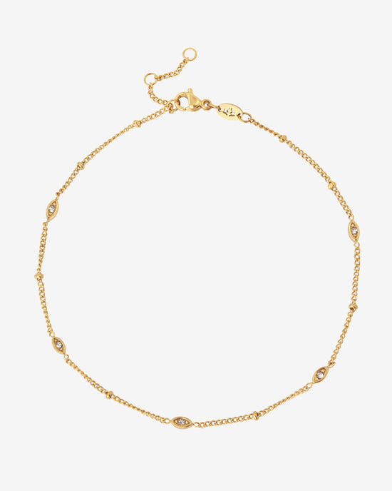 Sparkling Eyes Anklet Gold