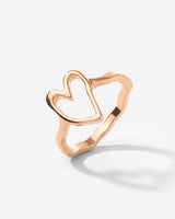 Flowy Heart Ring Rose Gold