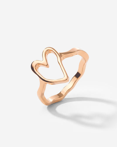 Flowy Heart Ring Rose Gold