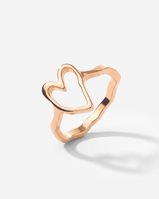 Flowy Heart Ring Rose Gold