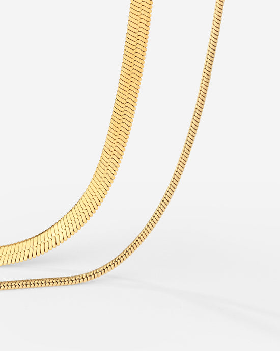 Snake Chain Double Necklace gold