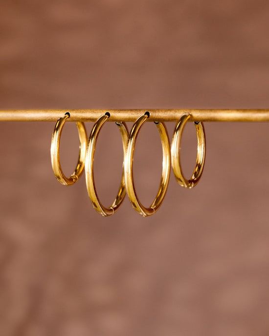 Clean Hoop Set Midi Rose Gold