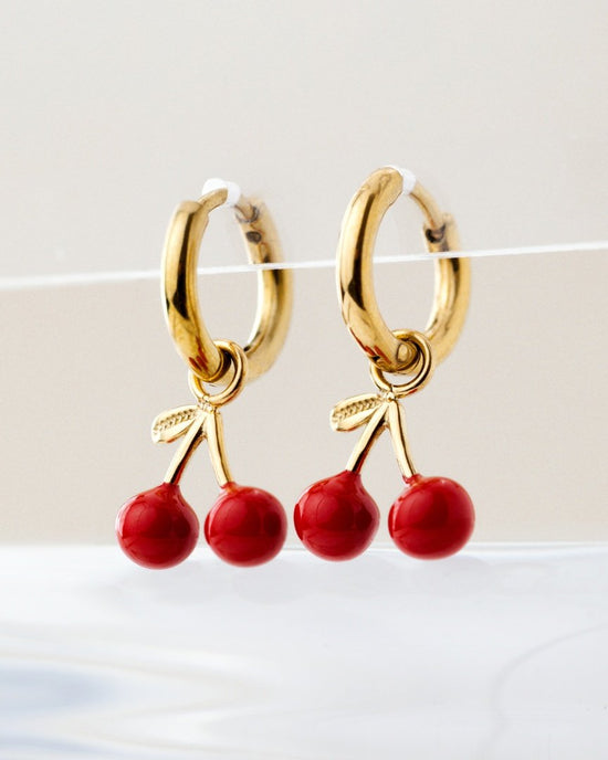 Very Cherry Hoop Set Baby gold