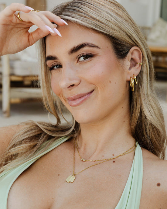 Solar Wave Hoop Studs Medium