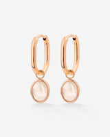 Blush Quartz Oval Hoop Set Baby Rose Gold