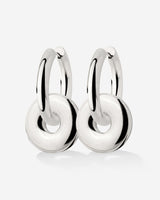 Chunky Sleek Donut Hoop Set Medium Silver