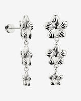 Floral Trinity Earrings Silver