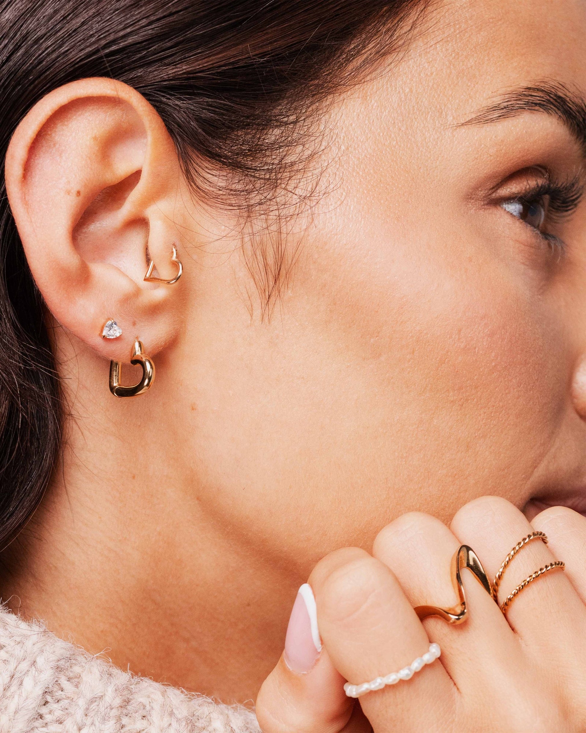 Phat Heart Hoops Small Rose Gold