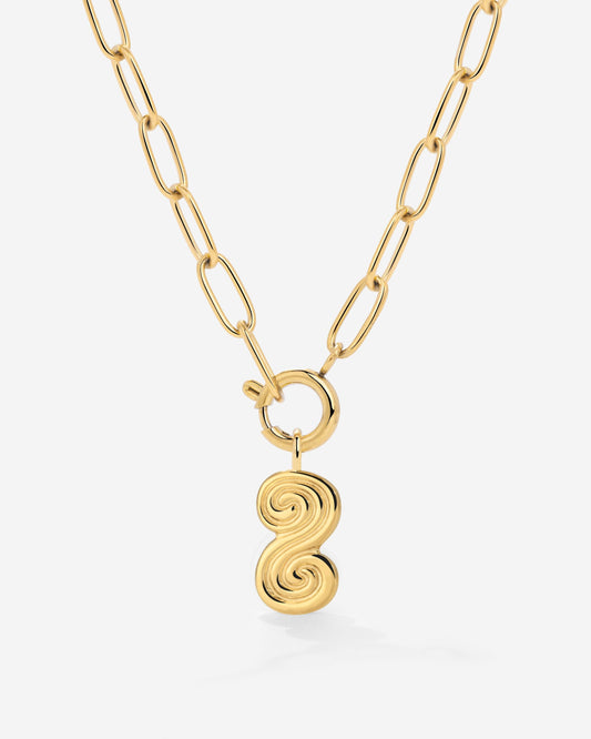 Serpent's Whisper Oval Links Necklace Gold