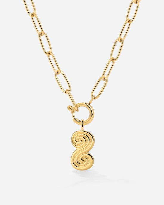 Serpent's Whisper Oval Links Necklace Gold
