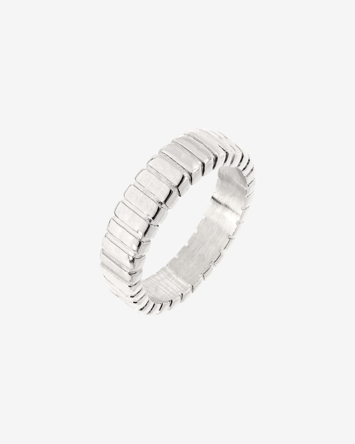 Striped Ring Bold Silver