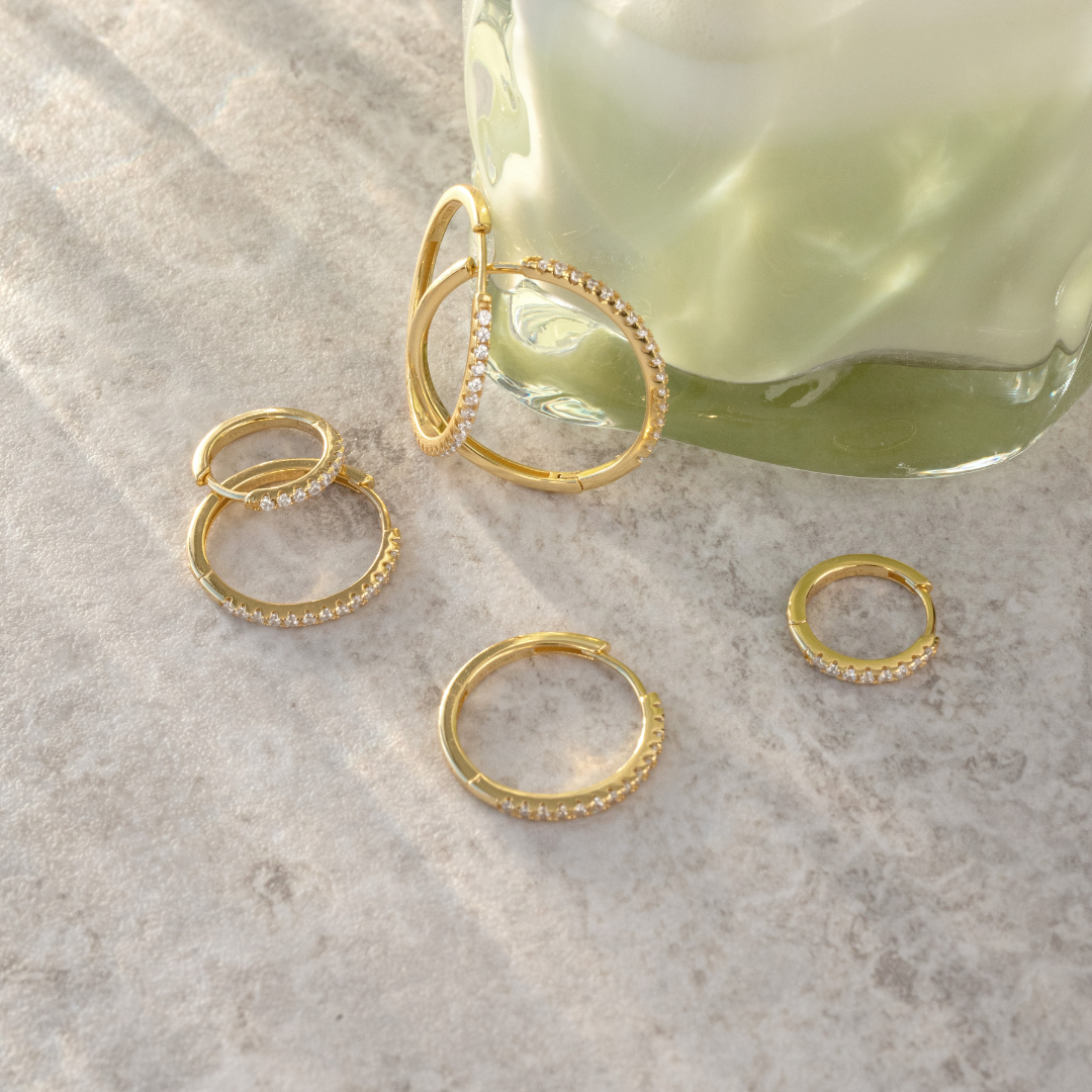 Delicate Sparkle Hoops Small Silver