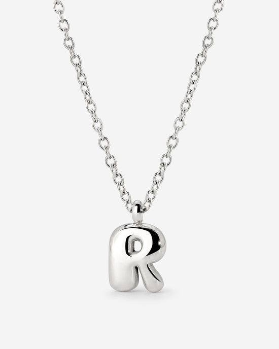 Bubble Letter Necklace Silver
