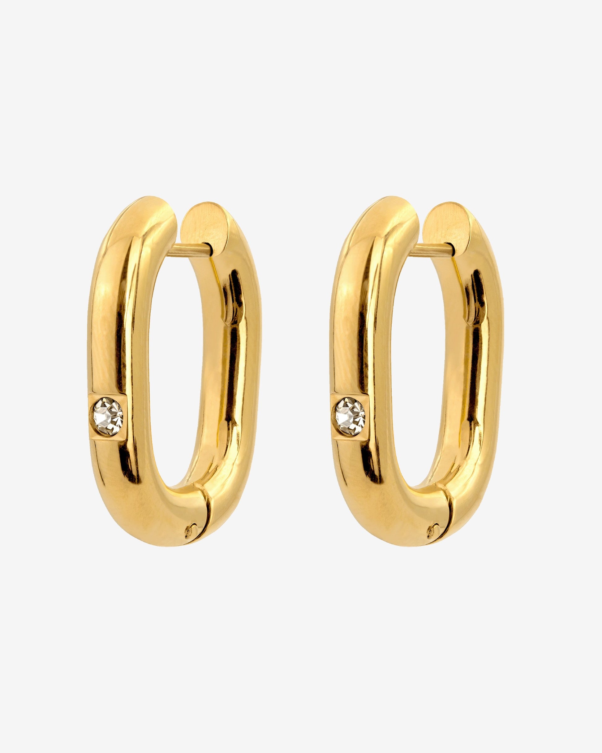 Sparkle Oval Hoops Medium Gold