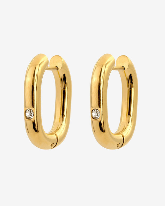 Sparkle Oval Hoops Medium Gold