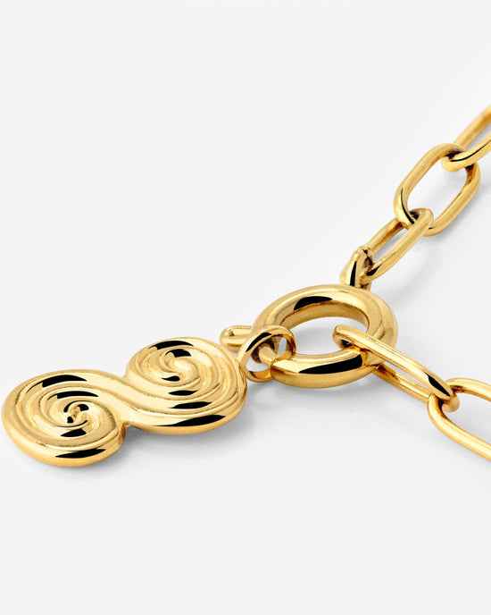 Serpent's Whisper Oval Links Necklace Gold