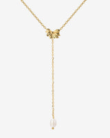 Petal Pearl Y-Necklace Gold