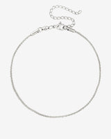 Criss Cross Chain Anklet Silver