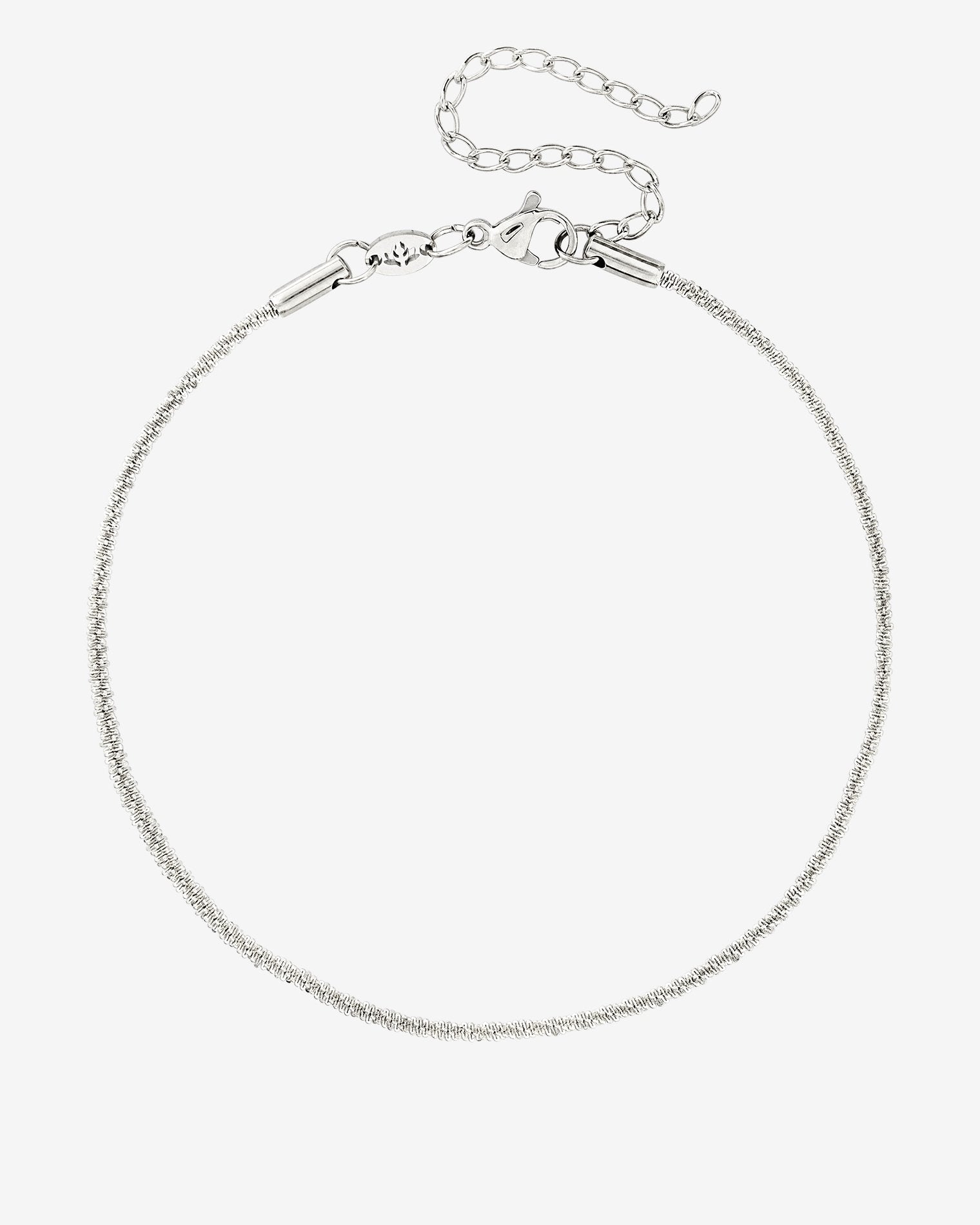 Criss Cross Chain Anklet Silver