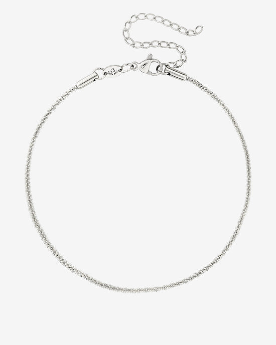 Criss Cross Chain Anklet Silver