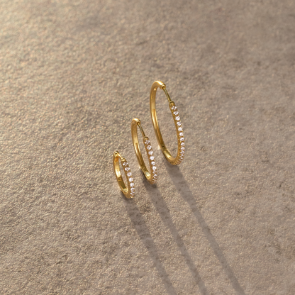 Delicate Sparkle Hoops Small Gold