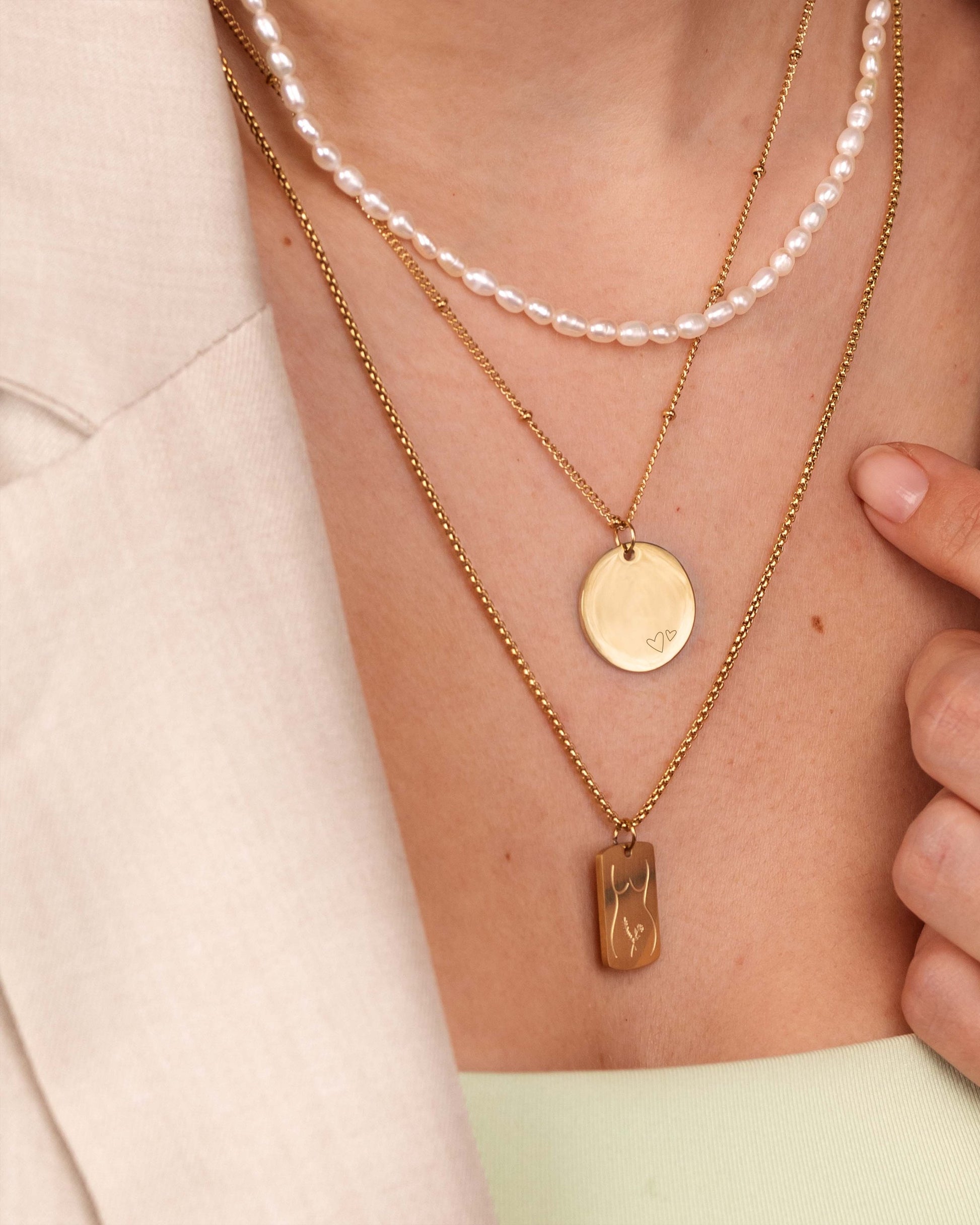 Mother & Daughter Necklace Gold