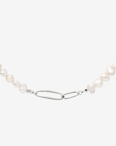 Fluidity Pearl Necklace Silver