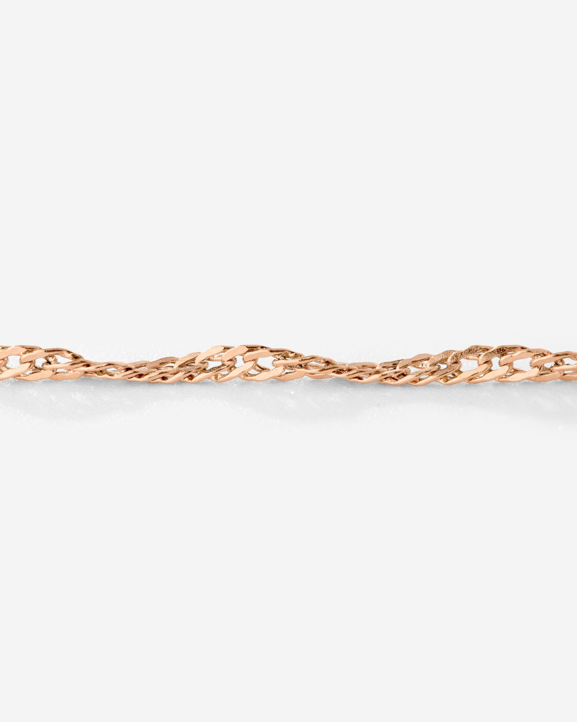 Singapore Chain Charm Bracelet Rose Gold