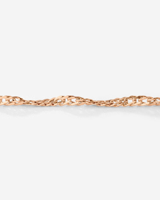 Singapore Chain Charm Bracelet Rose Gold