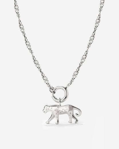 Leopard Singapore Chain Necklace Set Silver