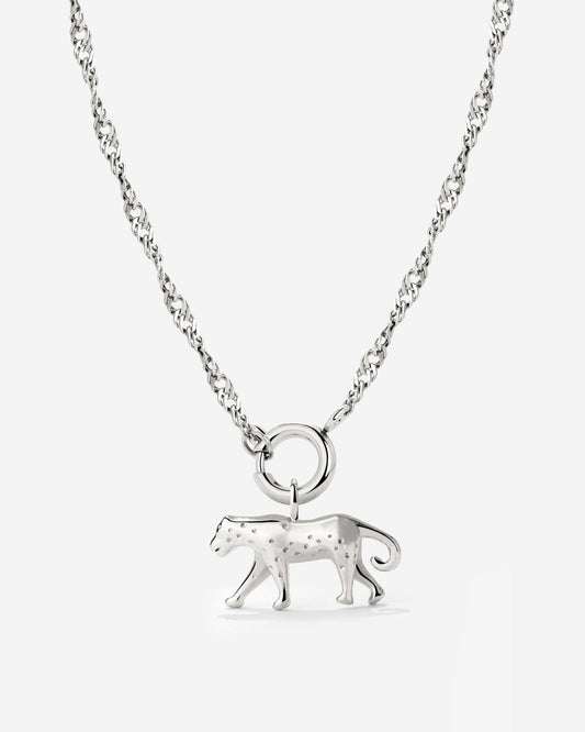 Leopard Singapore Chain Necklace Set Silver