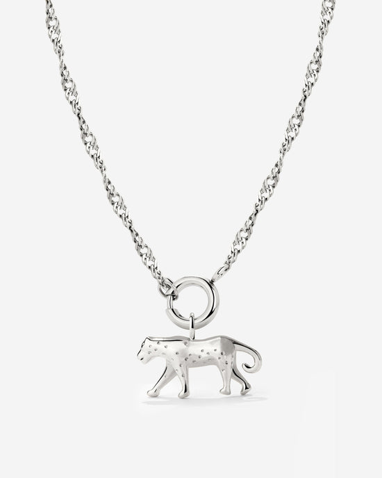 Leopard Singapore Chain Necklace Set Silver