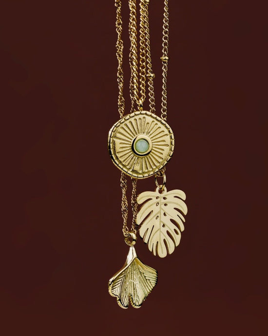 Ginkgo Leaf Necklace Silver
