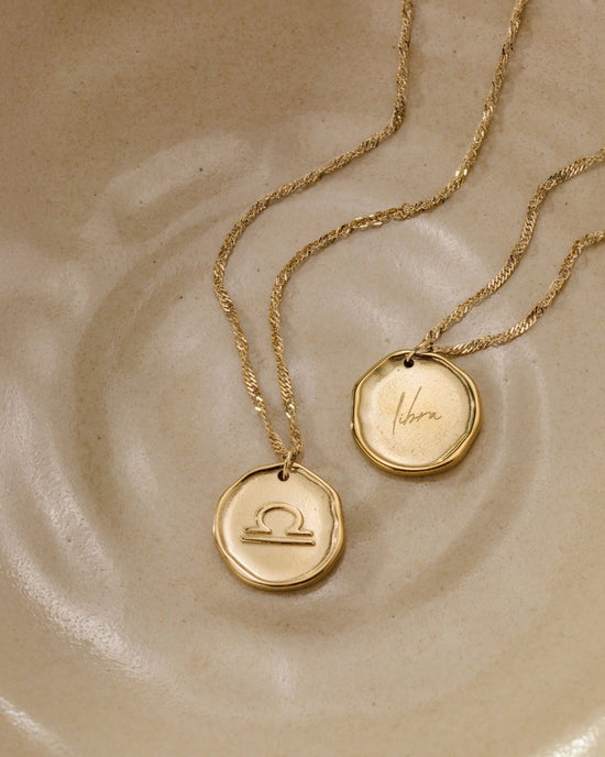 Zodiac Necklace – Libra Gold