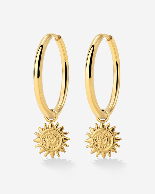 Sunny Swirl Hoop Set Large gold