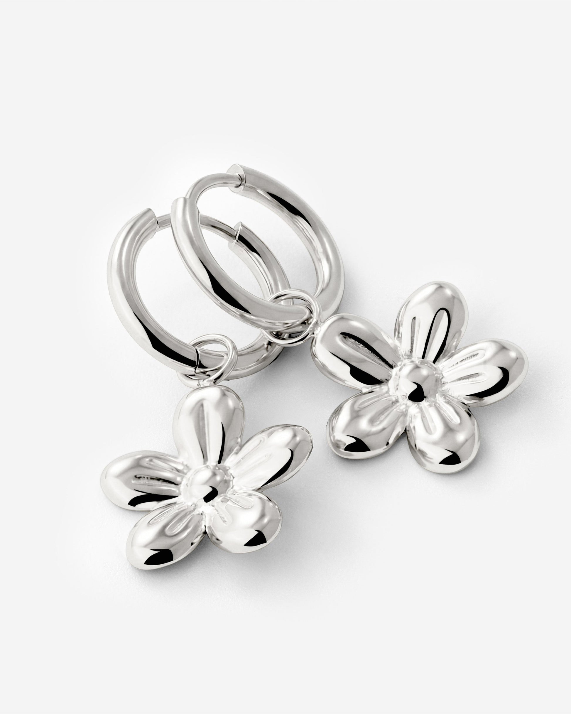 Blossom Hoop Set Small Silver