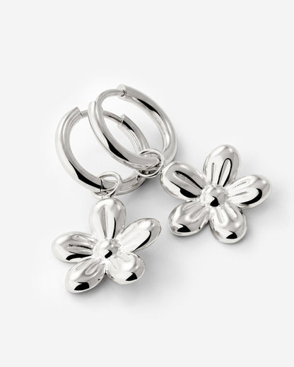 Blossom Hoop Set Small Silver