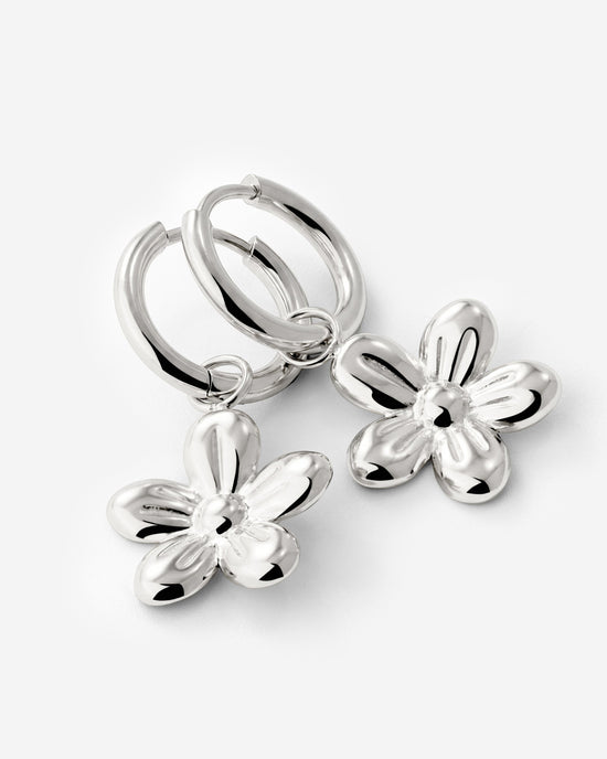 Blossom Hoop Set Small Silver